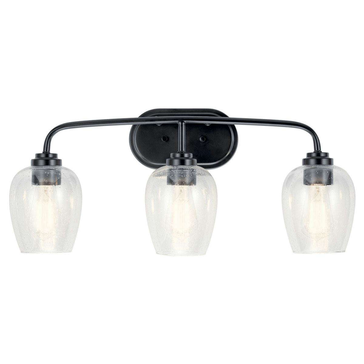 The Valserrano 24" 3 Light Vanity Light Black facing down on a white background