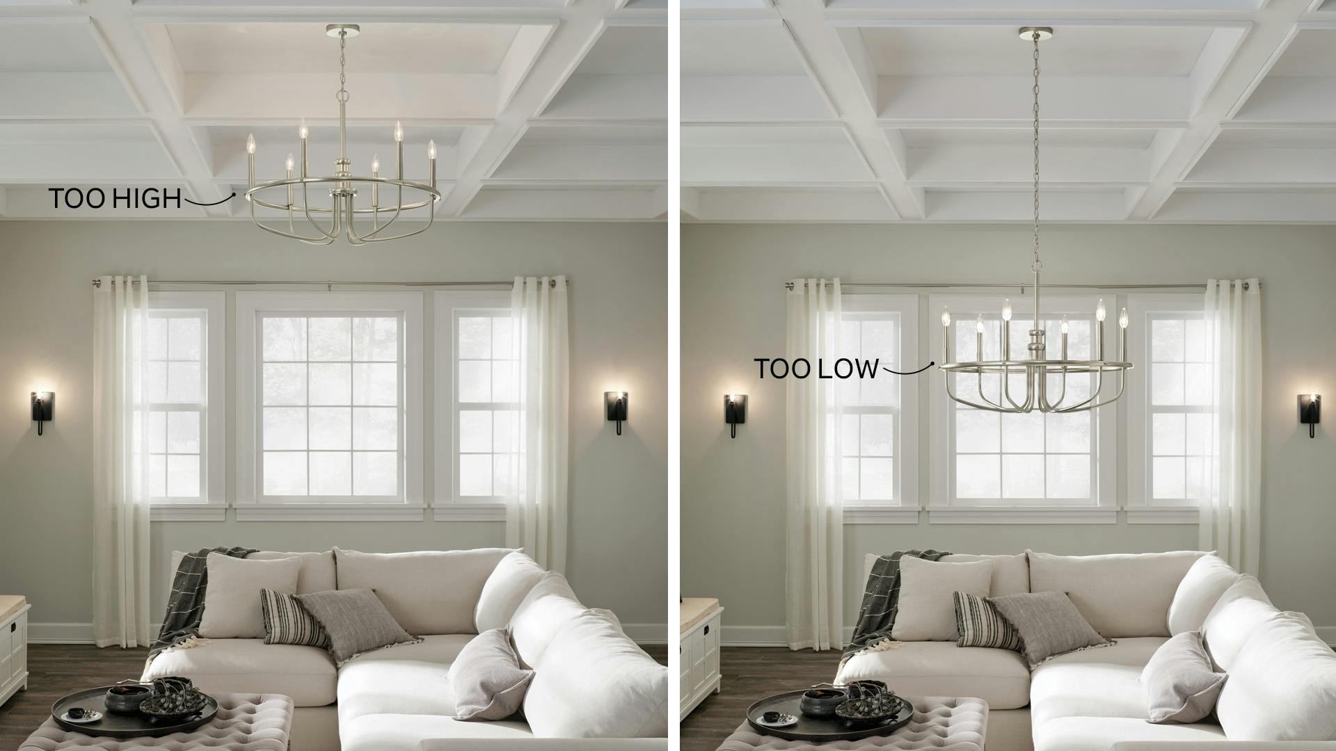 Chandelier Installation Tips for too high or too low to install it.