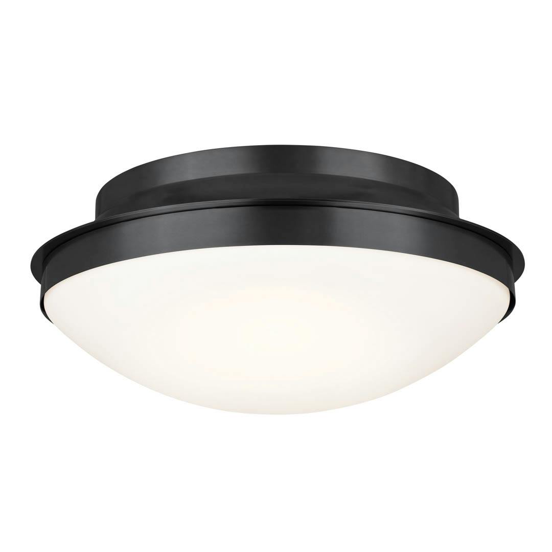 Bretta 17.75" 3 Light Flush Mount Black on a white background