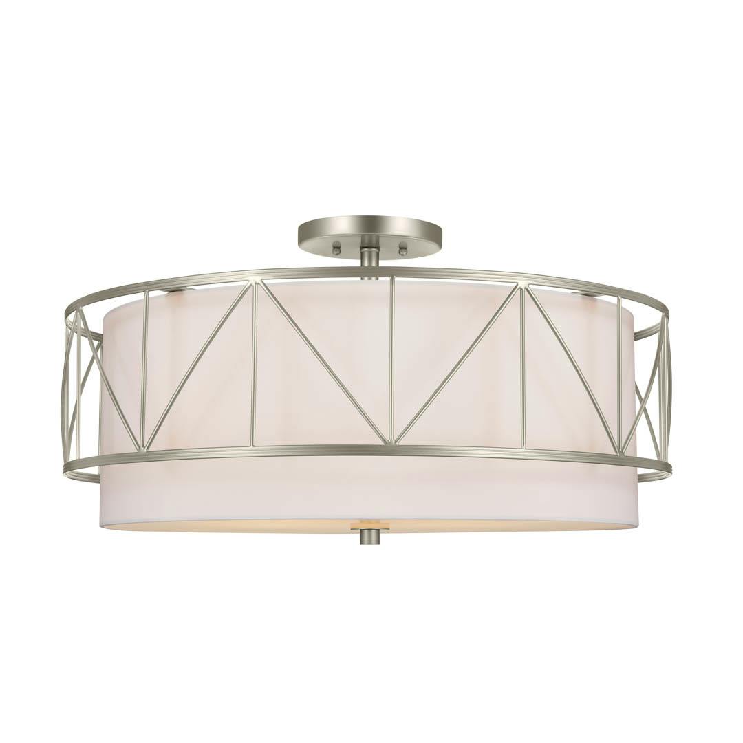 Birkleigh 3 Light Pendant Satin Nickel on a white background