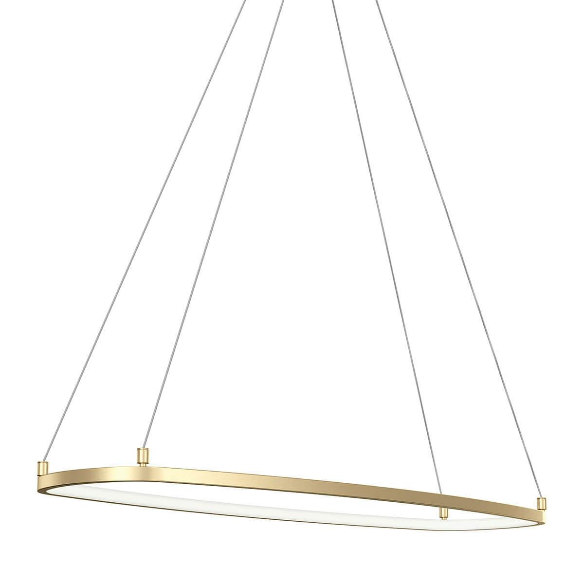 Koloa 41" LED Linear Chandelier Champagne Gold on a white background