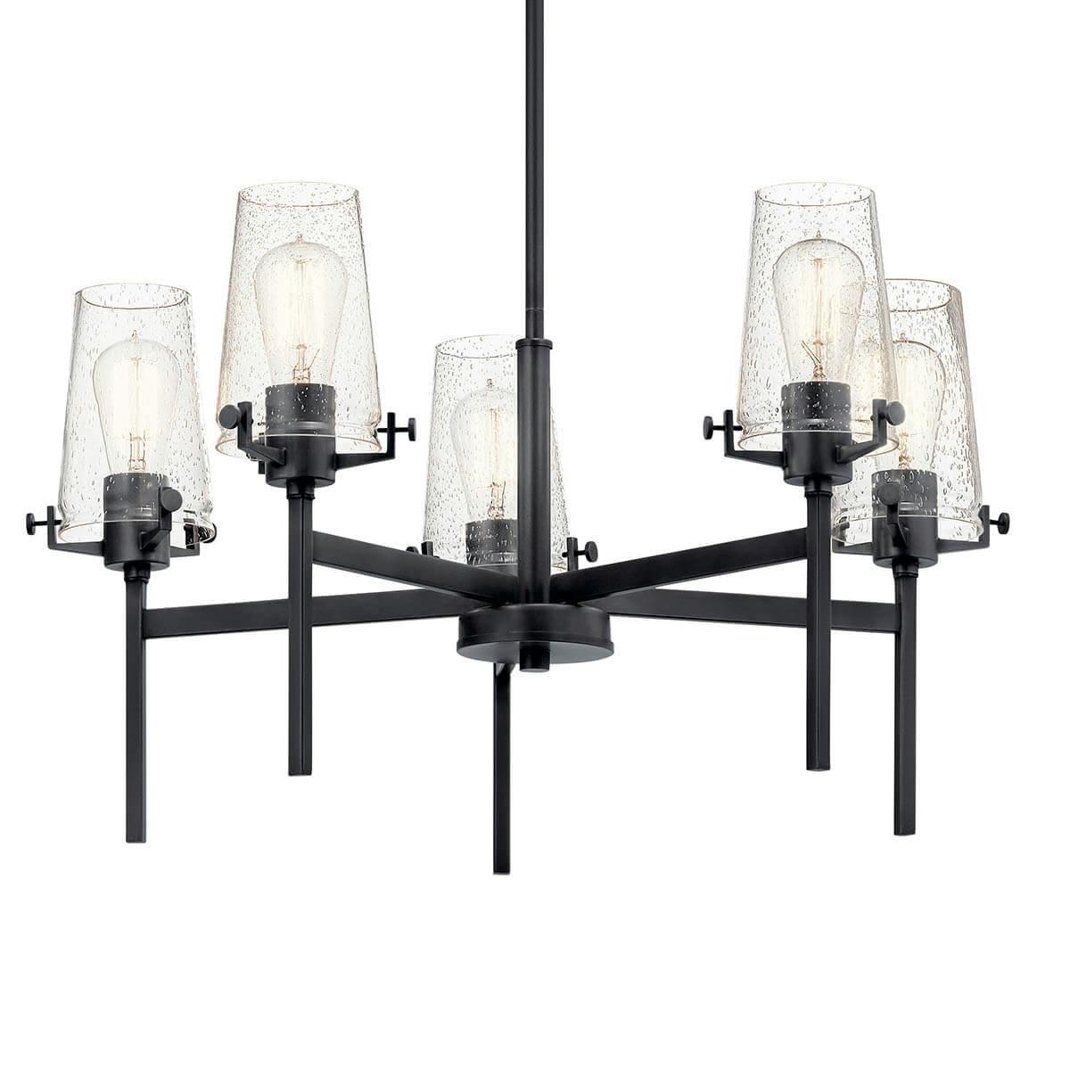 Alton 27" 5 Light Chandelier Black on a white background