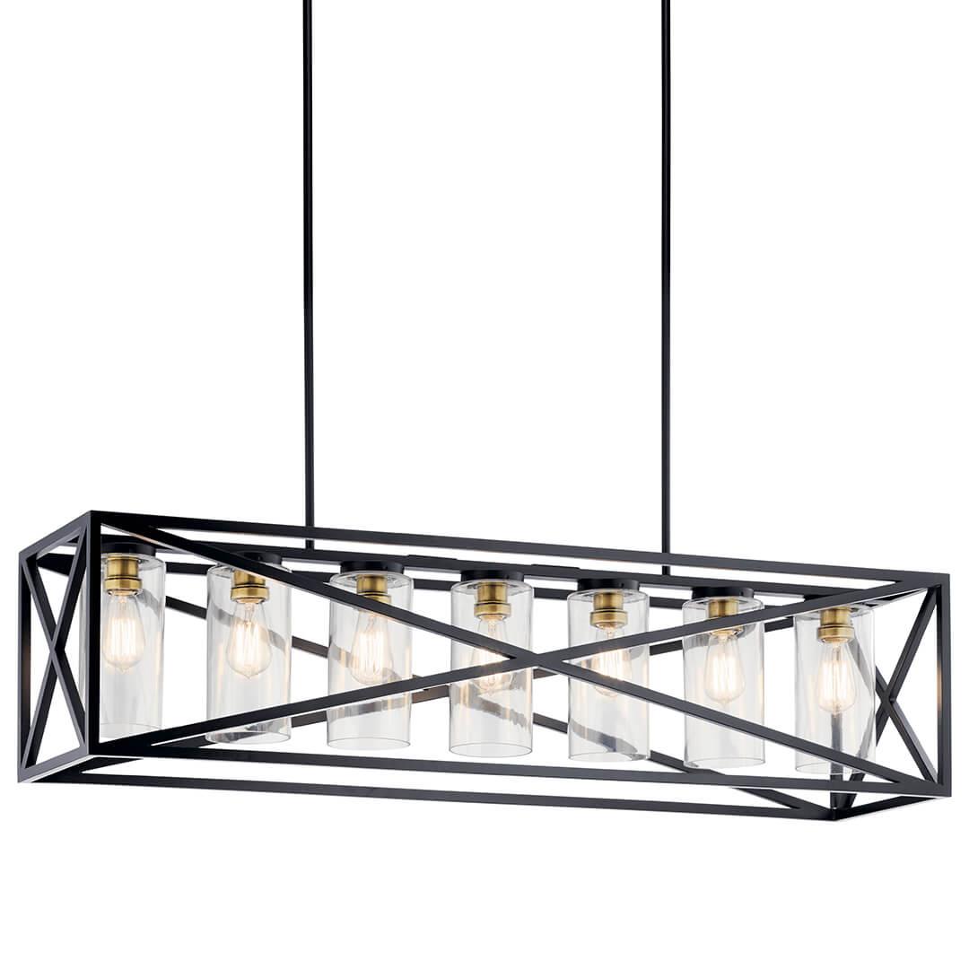 Moorgate 48" Linear Chandelier in Black on a white background