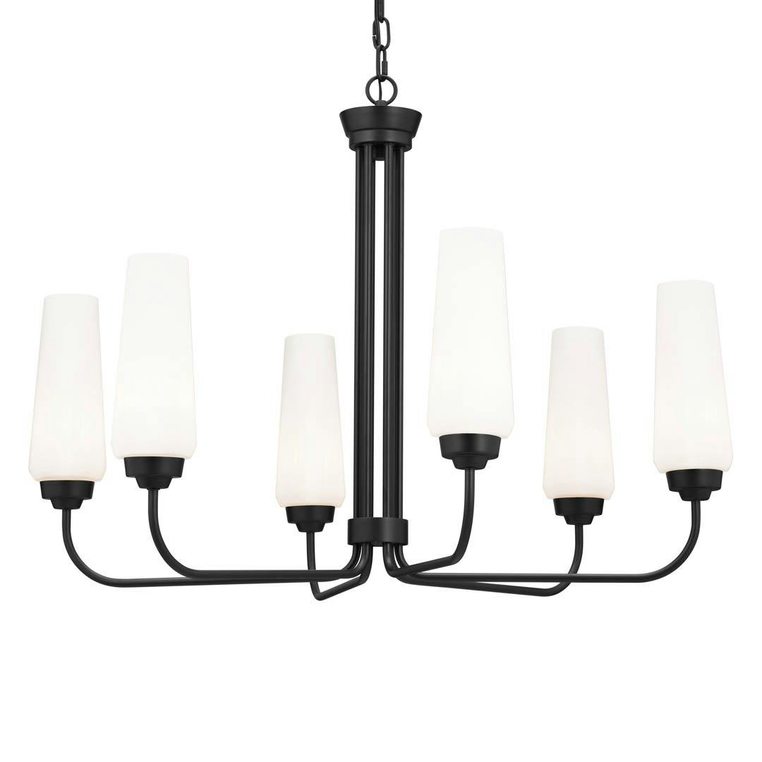 Truby 6 Light Chandelier Black on a white background