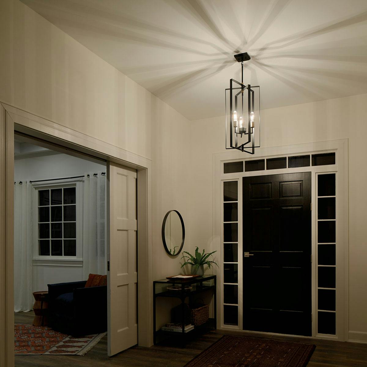 Night time Hallway image featuring Taubert pendant 43983BK