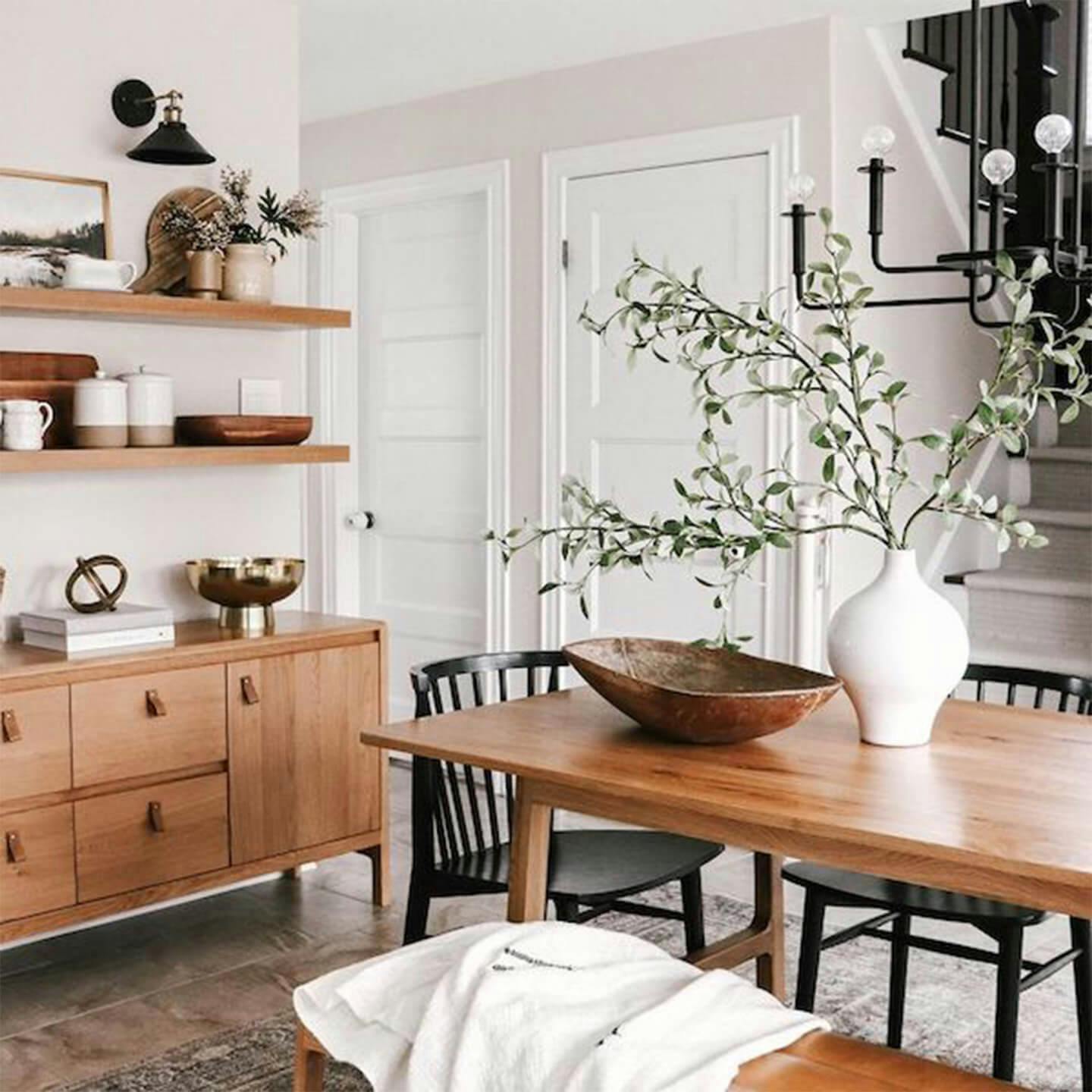 Rustic dining room with chandelier