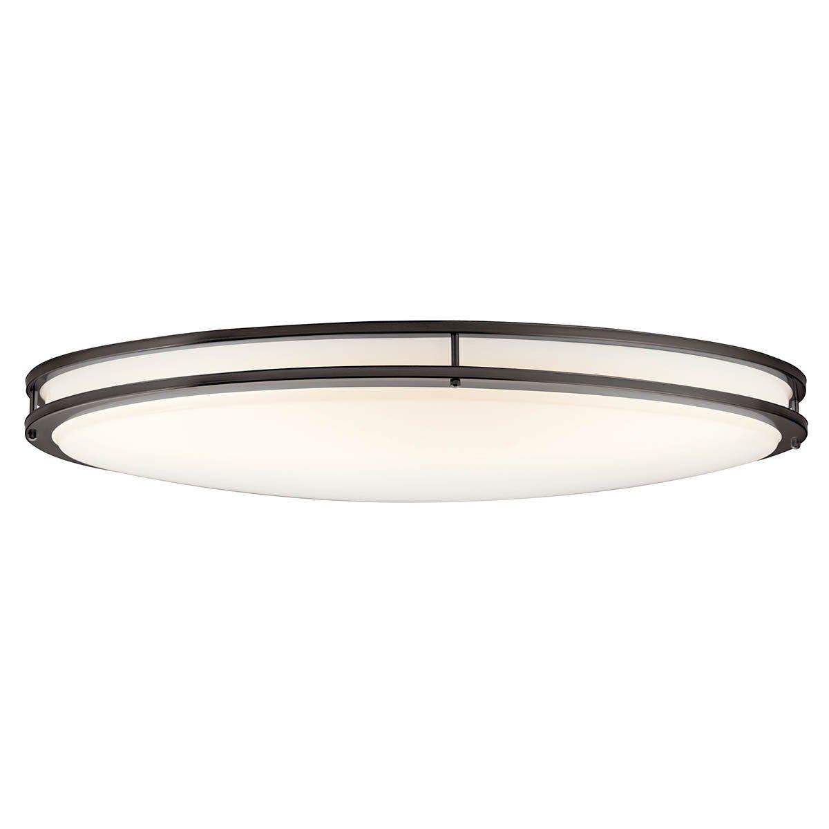 Avon 32.5" LED Oval Flush Mount Bronze on a white background