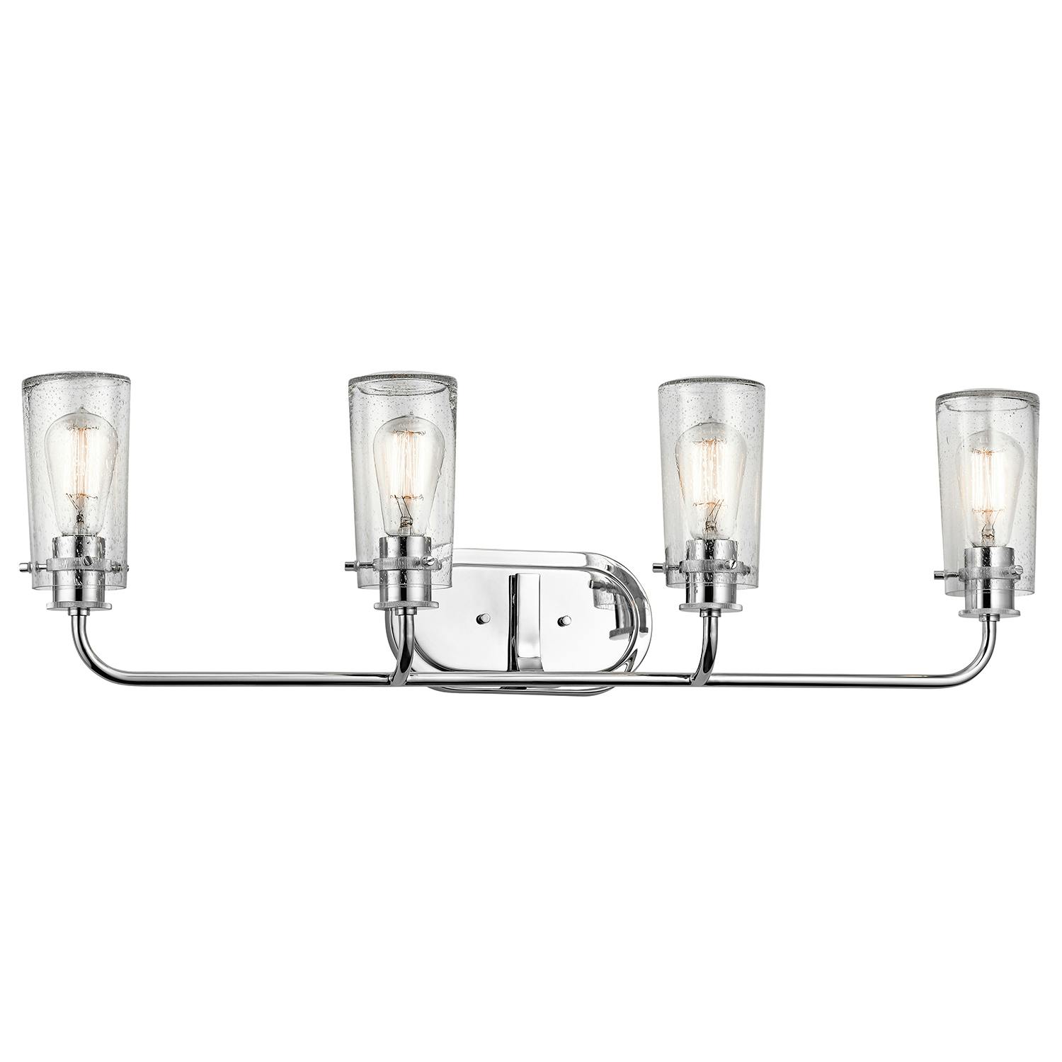 The Braelyn™ 34" 4 Light Vanity Light Chrome facing up on a white background