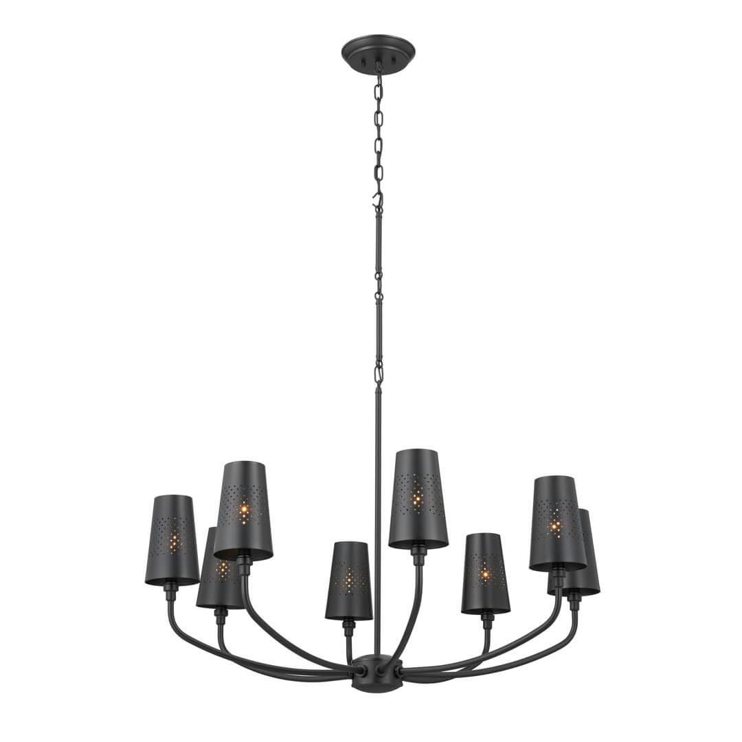 Adeena 36.5" 8 Light Chandelier Black on a white background