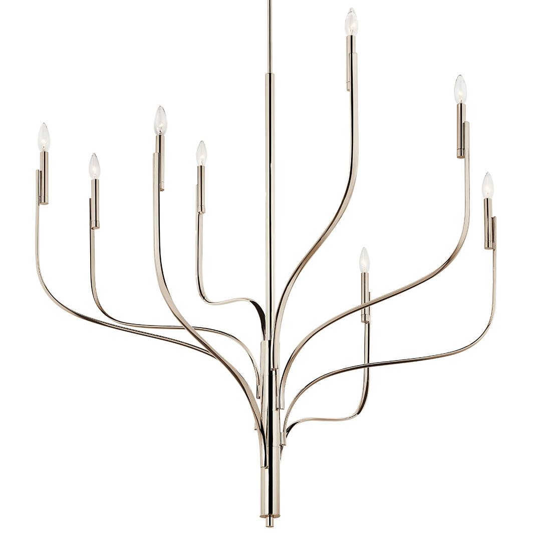 The Livadia 47.75 Inch 8 Light Chandelier in Polished Nickel on a white background