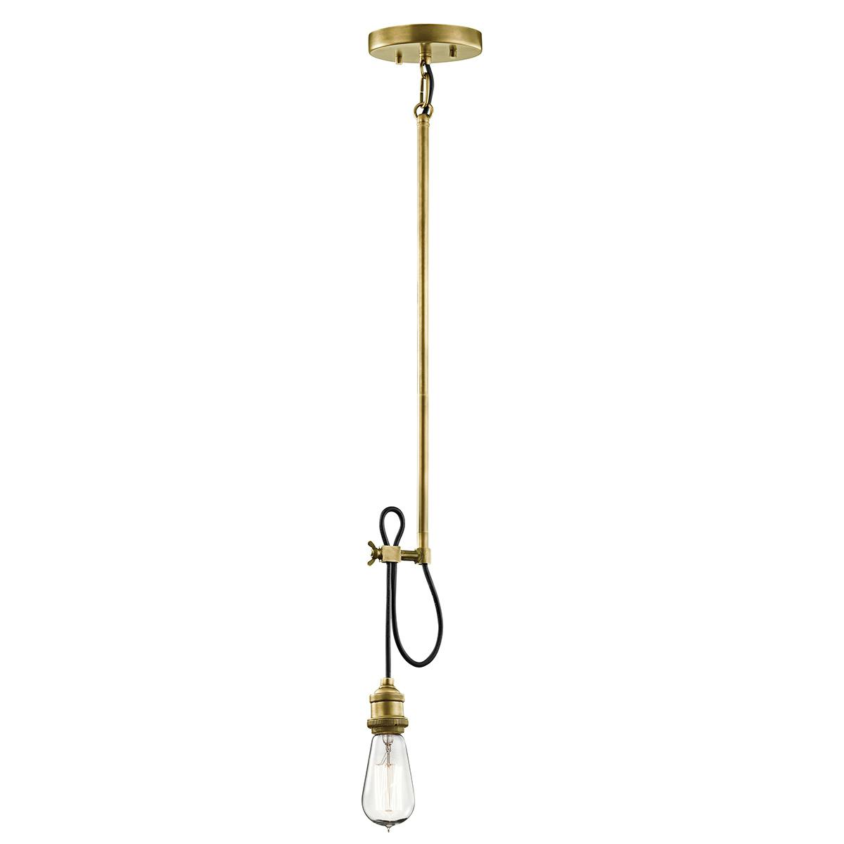 Rumer 1 Light Convertible Pendant Brass on a white background