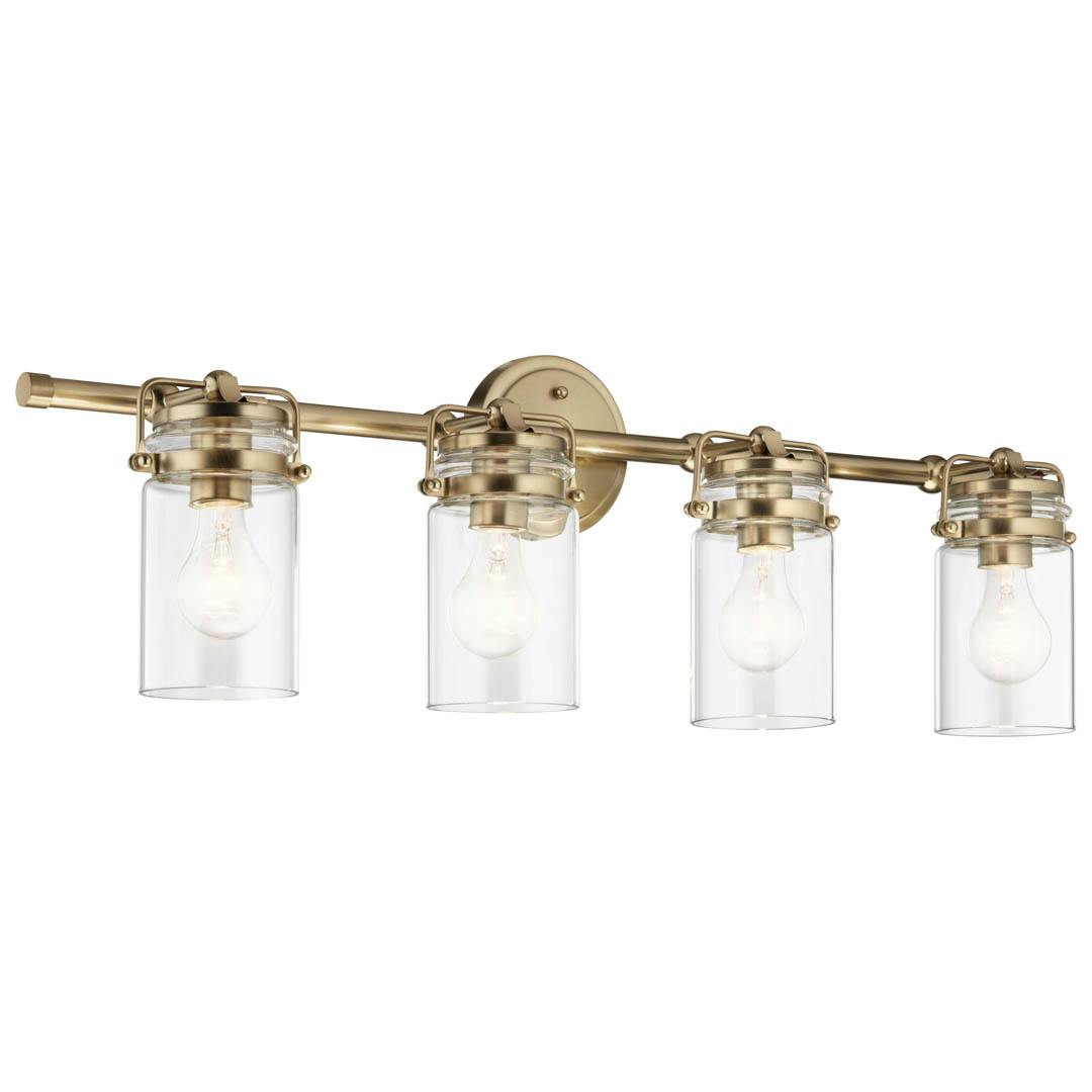 Brinley 32.25" 4 Light Vanity Light Champagne Bronze on a white background