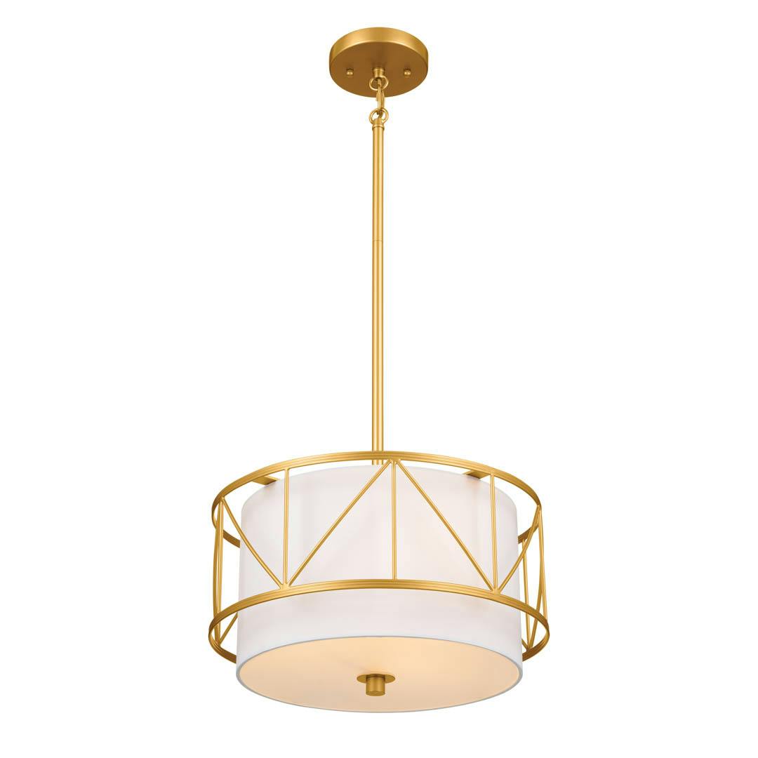 Birkleigh 3 Light Pendant Classic Gold on a white background