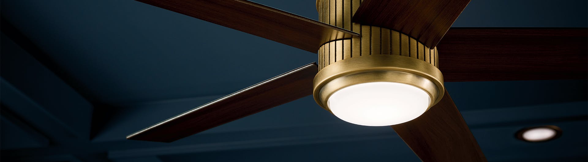 Close up detail image of a Brahm ceiling fan 