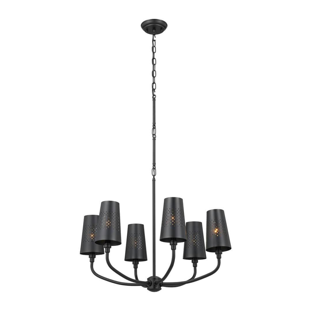 Adeena 26.75" 6 Light Chandelier Black on a white background