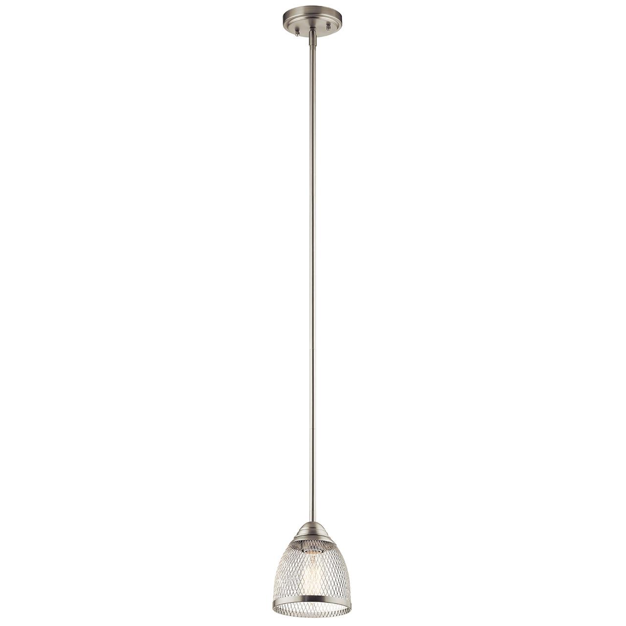 Voclain 1 Light Mini Pendant in Nickel on a white background