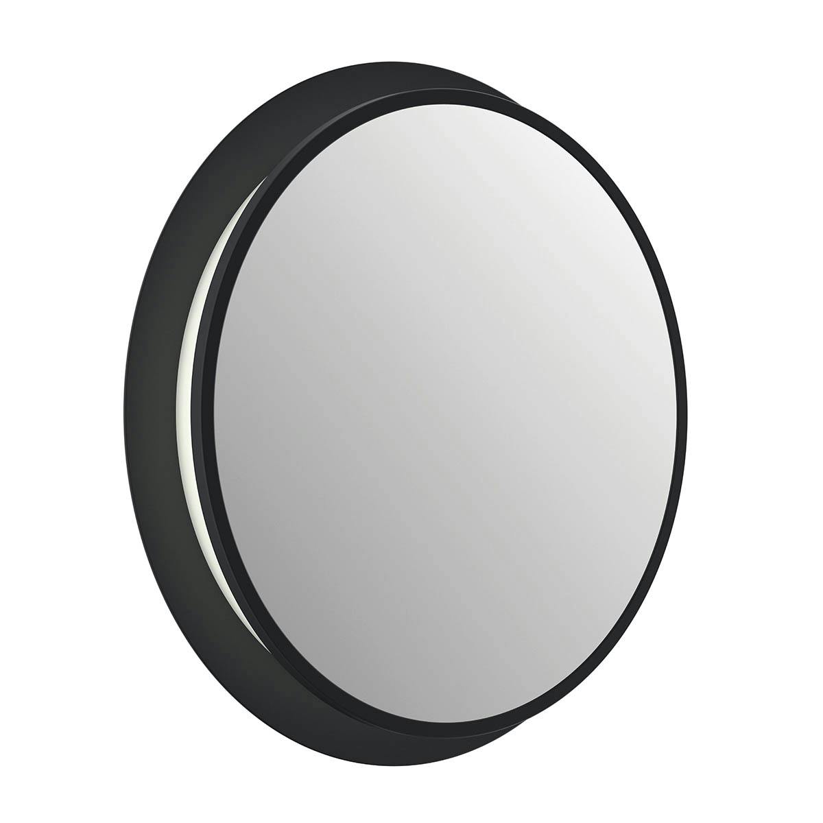 Chennai 30" LED Vanity Mirror Matte Black on a white background