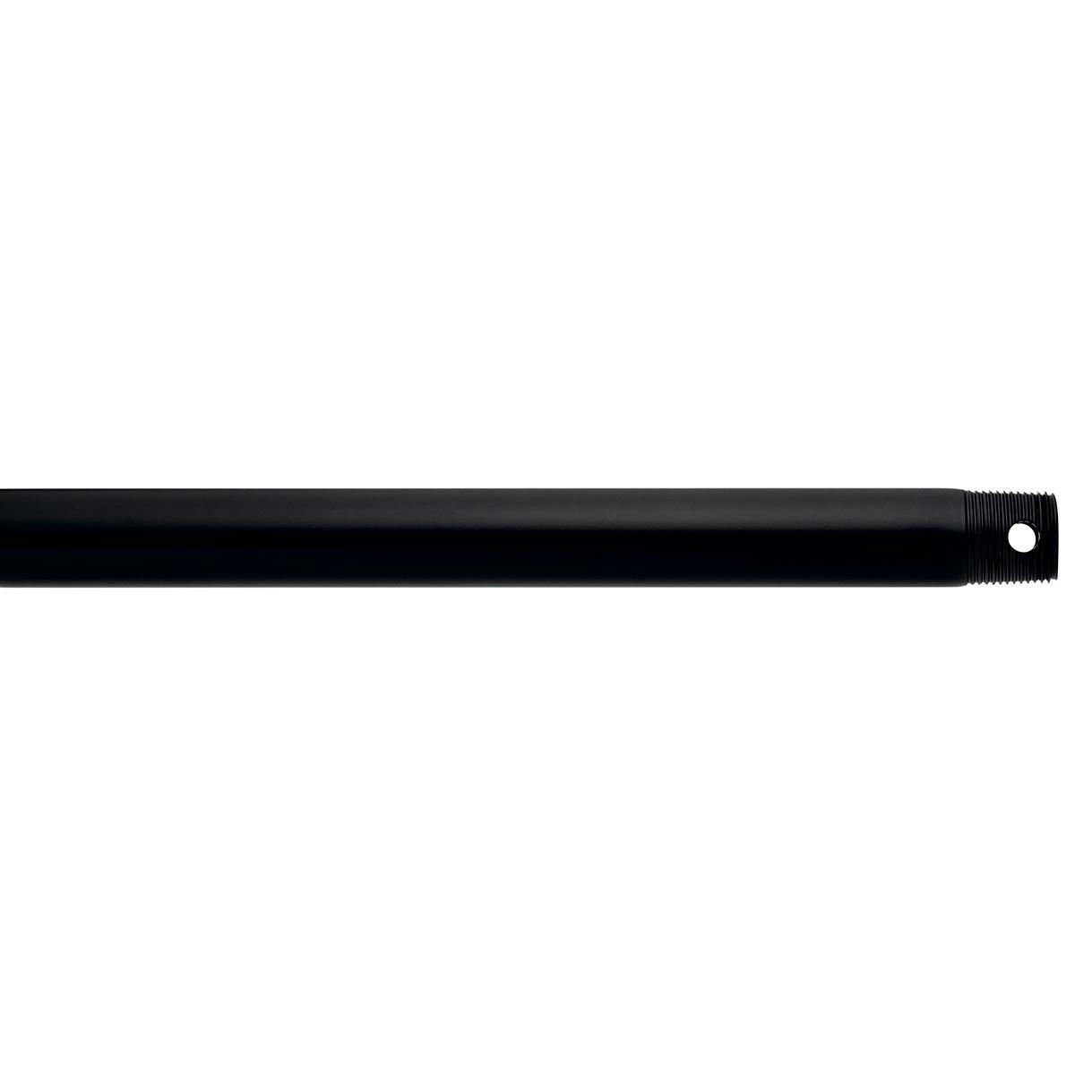 Dual Threaded 60" Downrod Satin Black on a white background