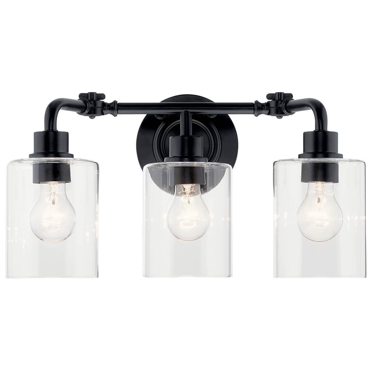 Gunnison™ 24" 3 Light Vanity Light Black on a white background