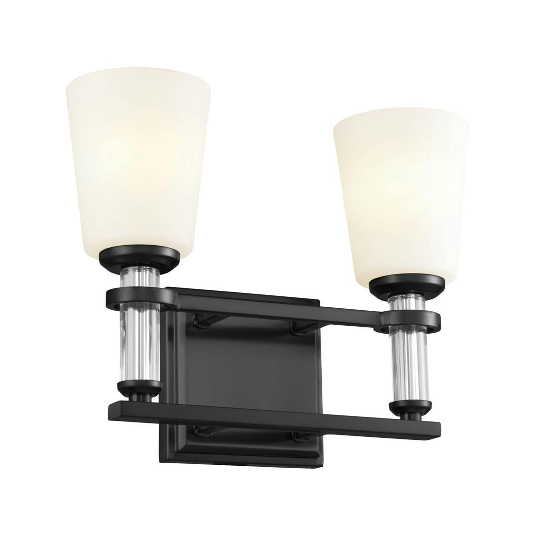 Rosalind 11.5" 2 Light Vanity Light Black on a white background