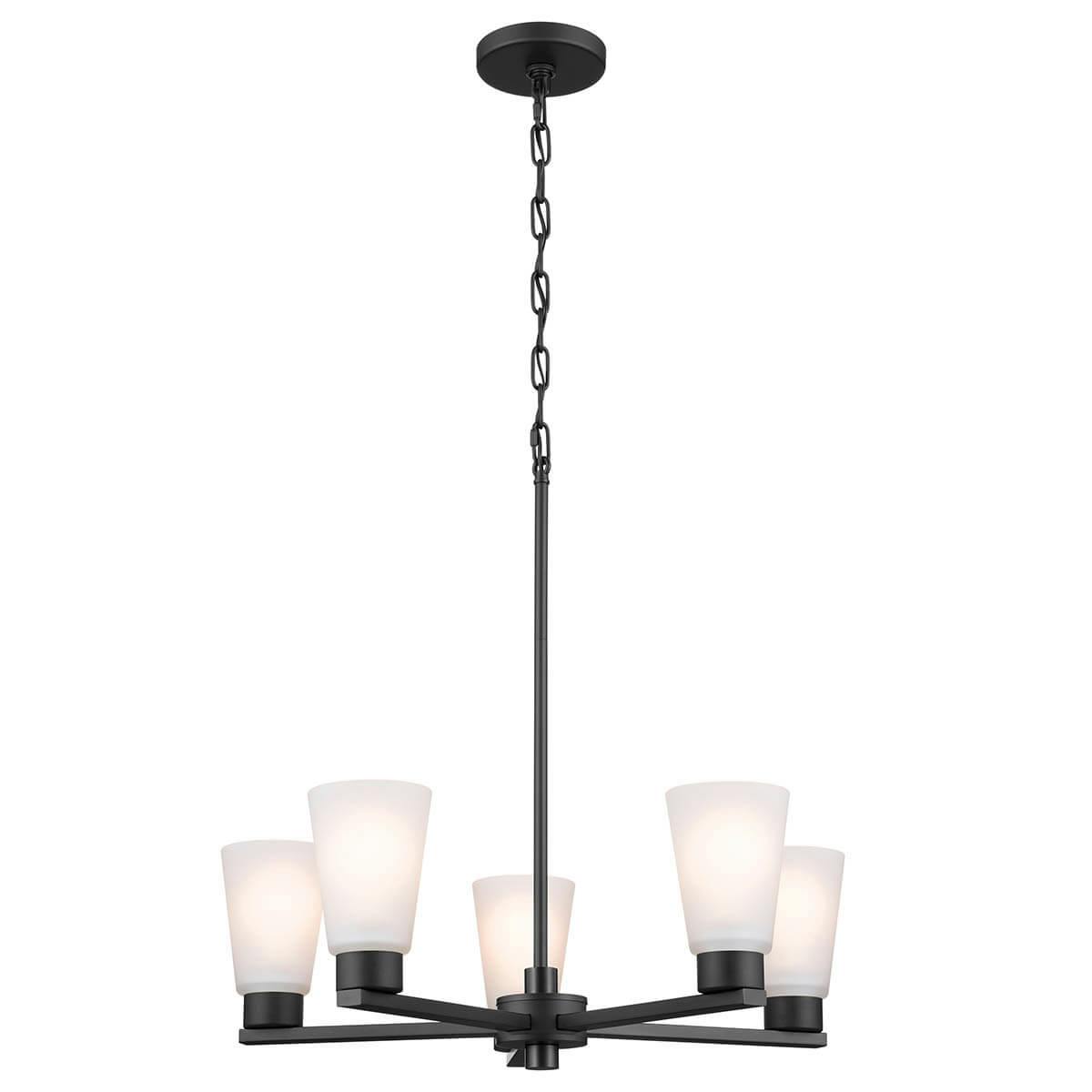 Stamos 24" 5 Light Chandelier Black on a white background