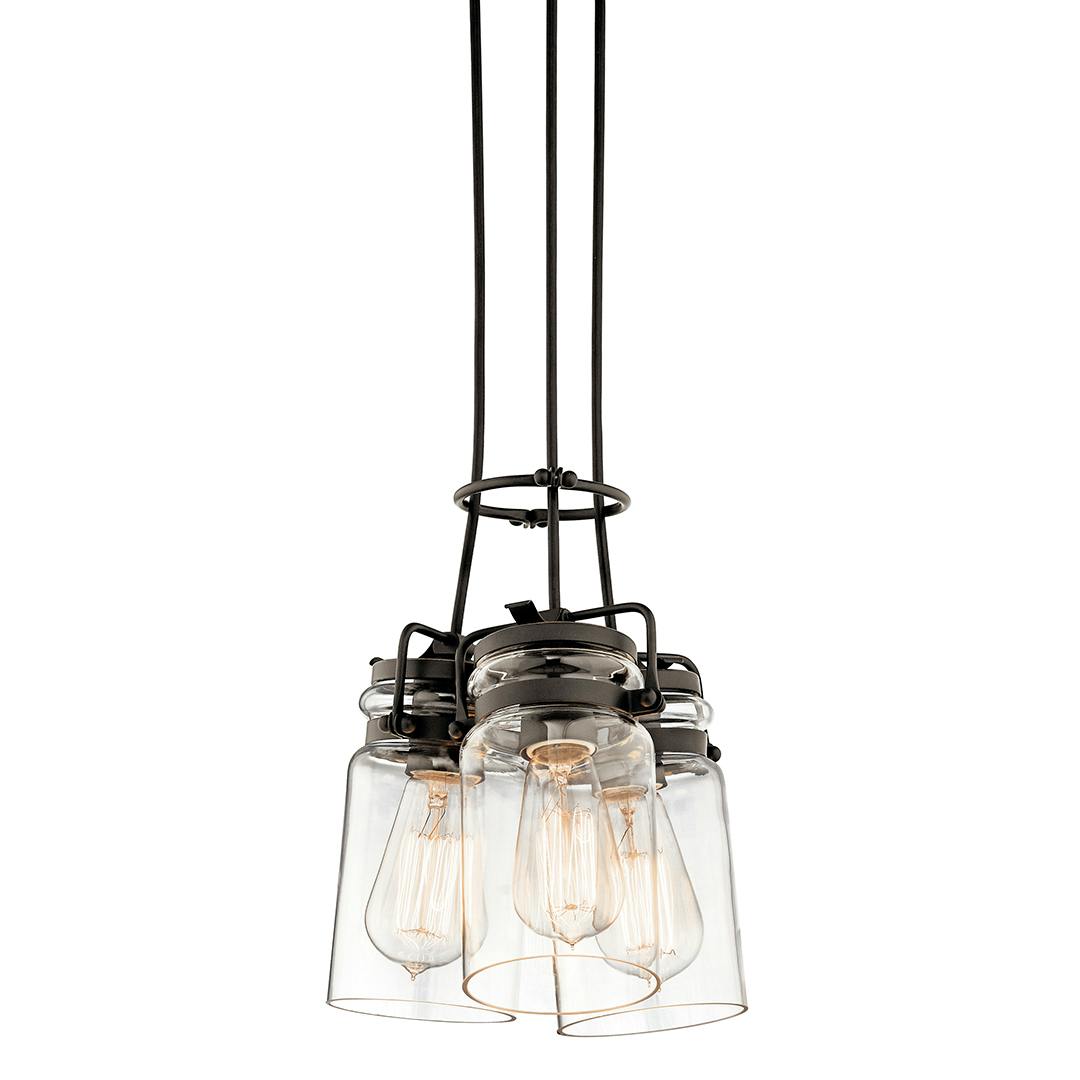 Brinley 7.75" 3 Light Pendant Olde Bronze on a white background