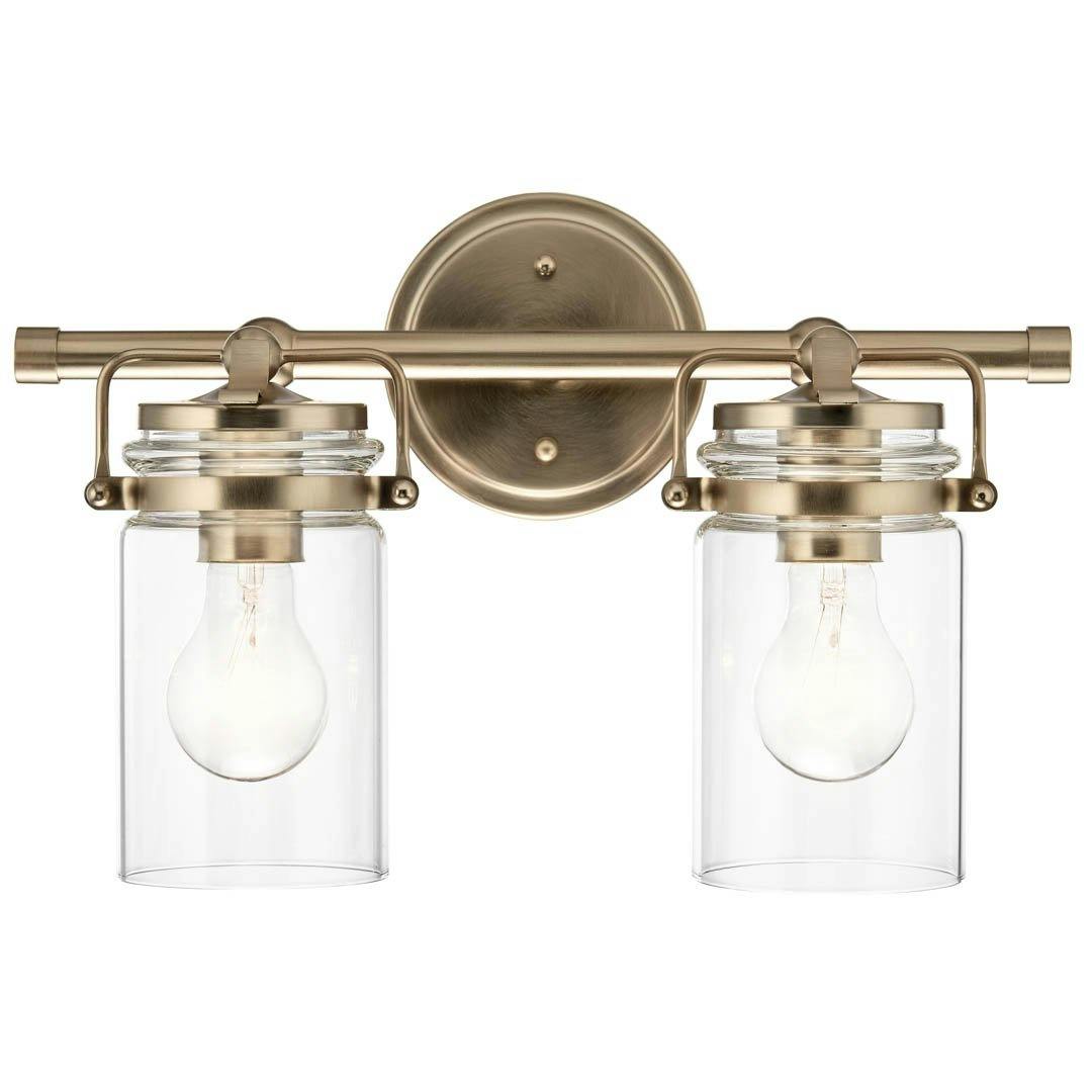 Brinley 15.75" 2 Light Vanity Light Champagne Bronze on a white background