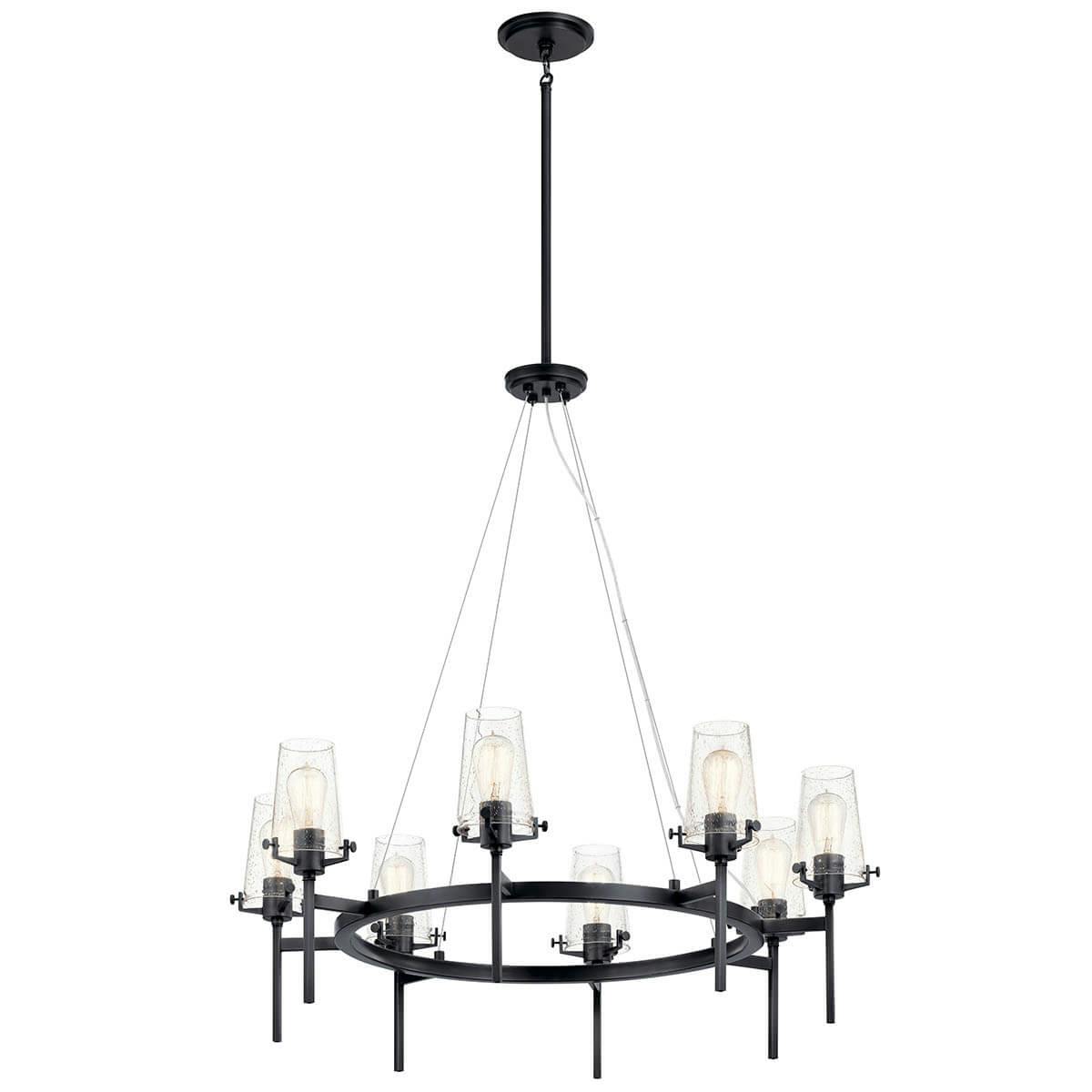 Alton 38" 8 Light Chandelier Black on a white background