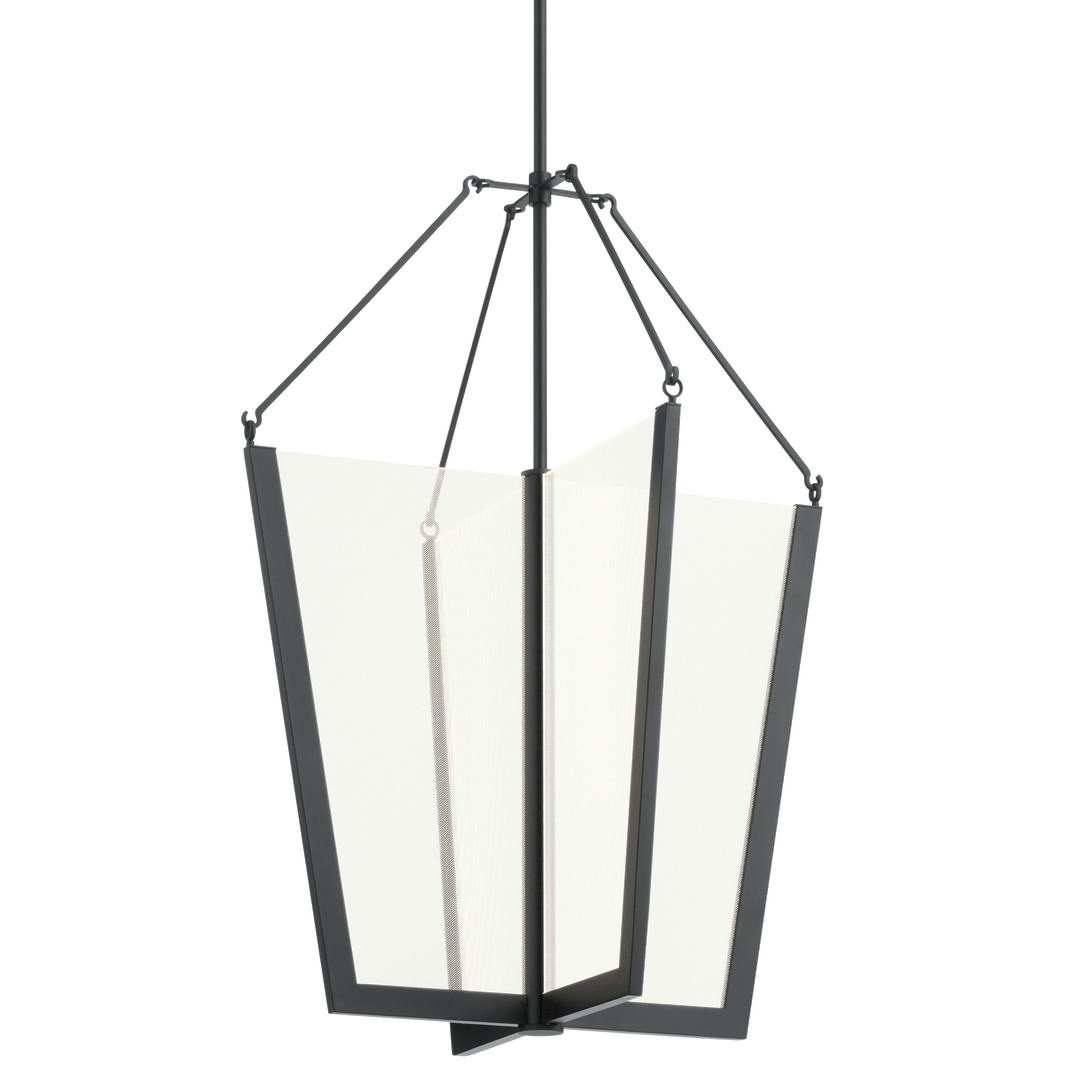 Calters 28.5" LED Foyer Pendant Black on a white background