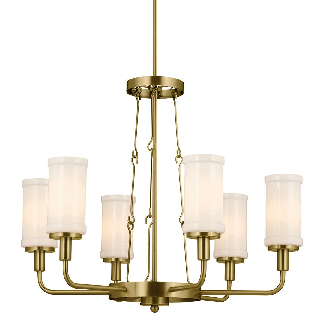 Vetivene 6 Light Chandelier Natural Brass on a white background