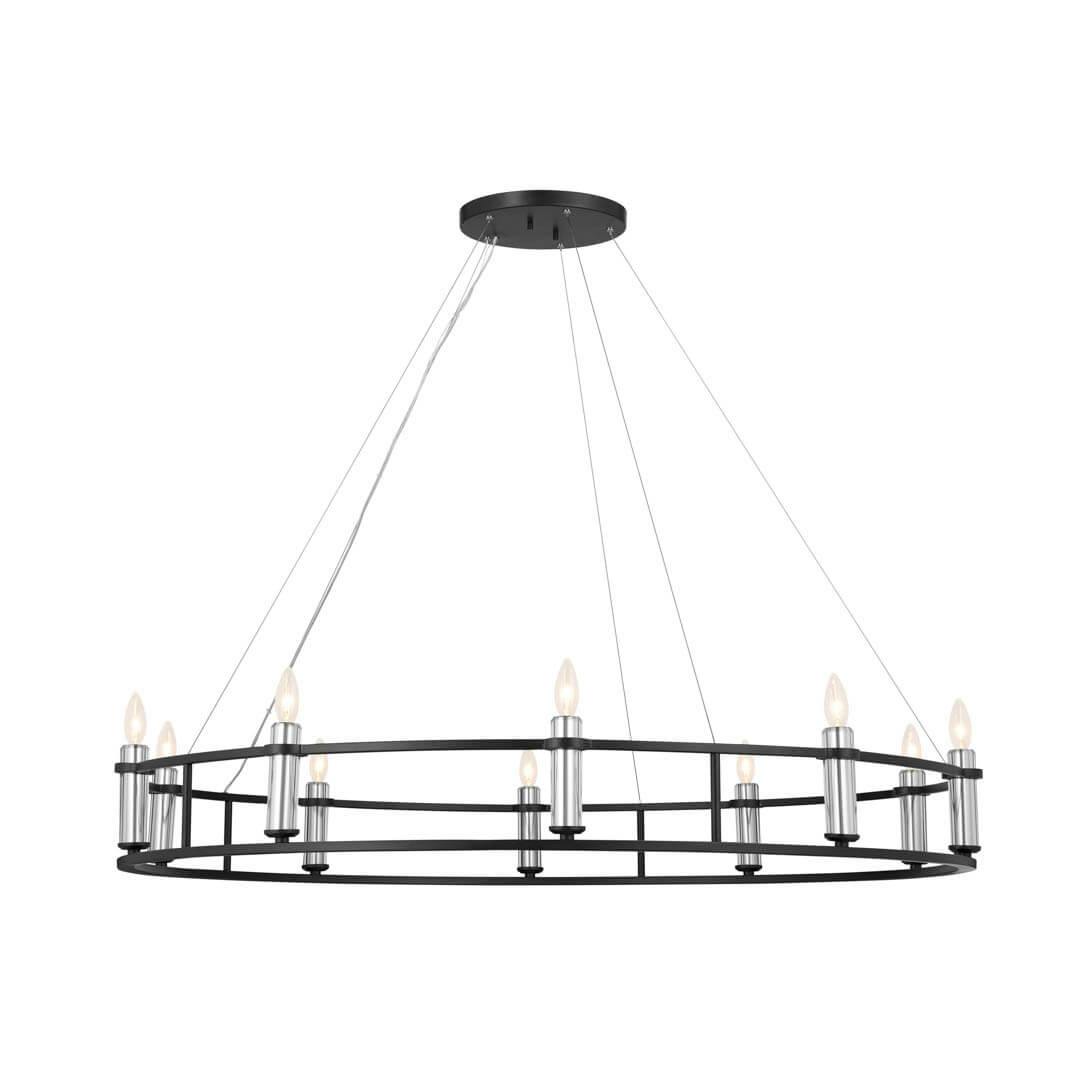 Rosalind 50" 10 Light Chandelier Black on a white background