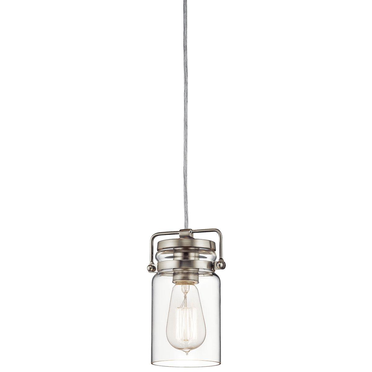 Brinley 7.75" Mini Pendant Nickel on a white background