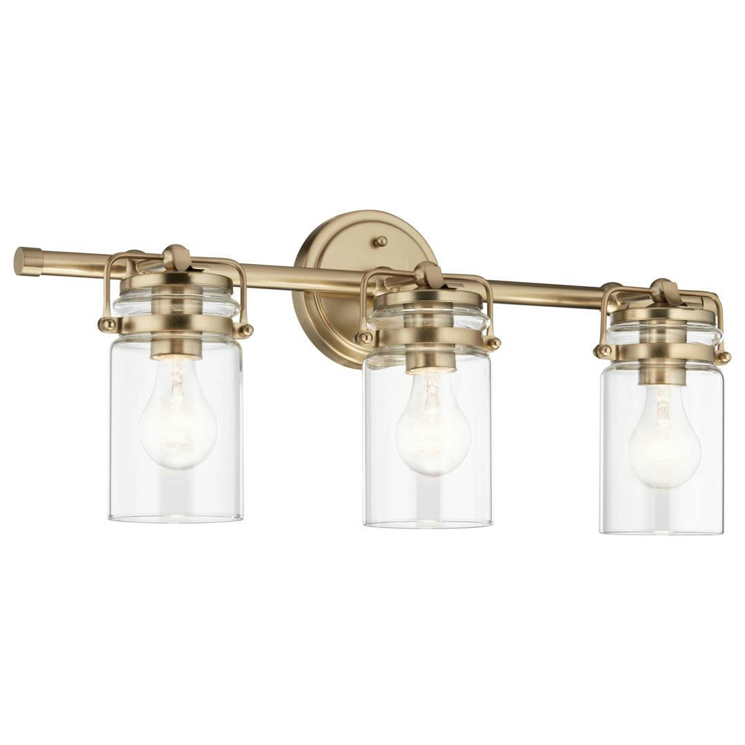 Brinley 24" 3 Light Vanity Light Champagne Bronze on a white background