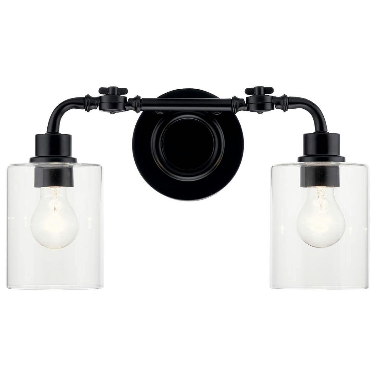 Gunnison™ 17" 2 Light Vanity Light Black on a white background