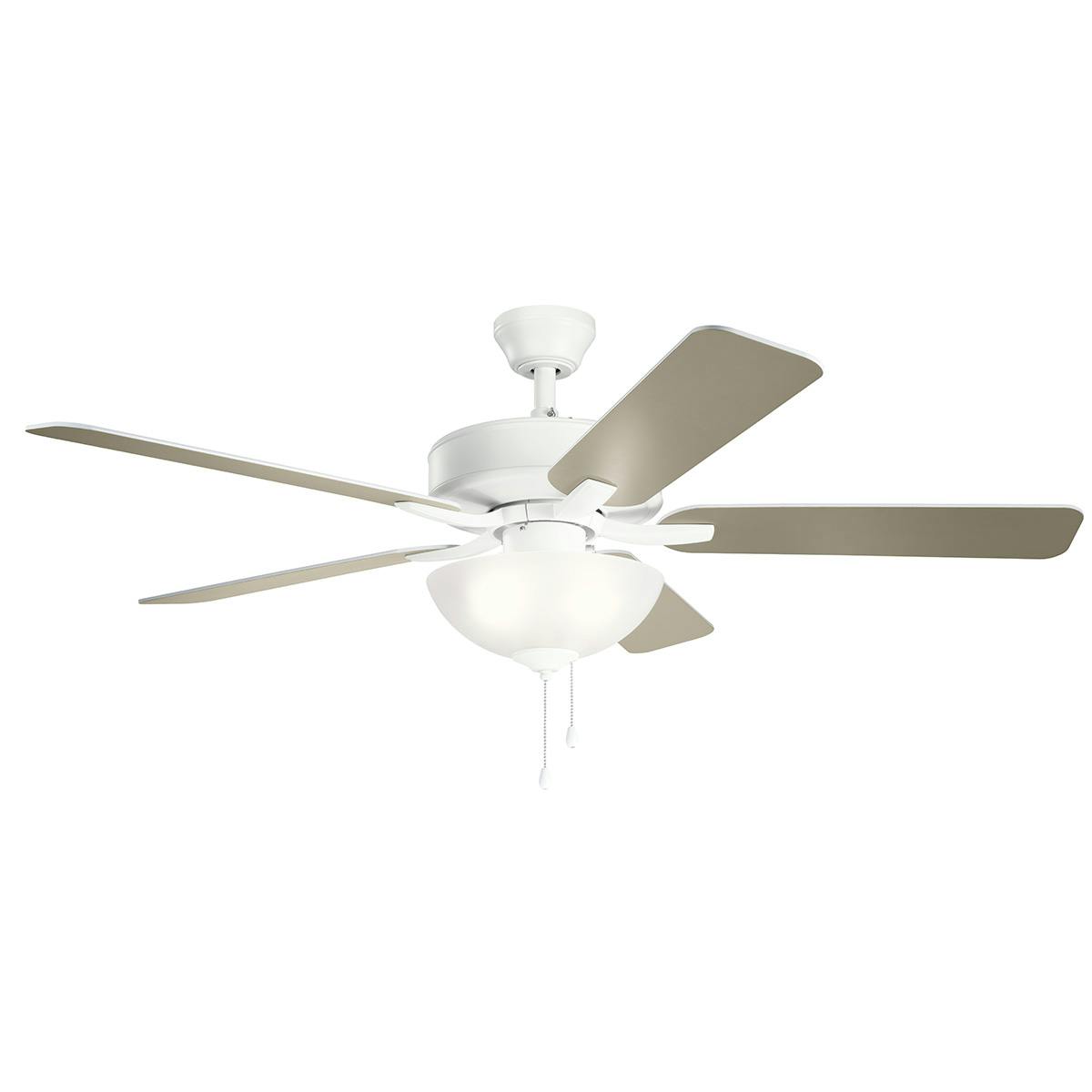 52" Basics Pro Select Fan Matte White on a white background