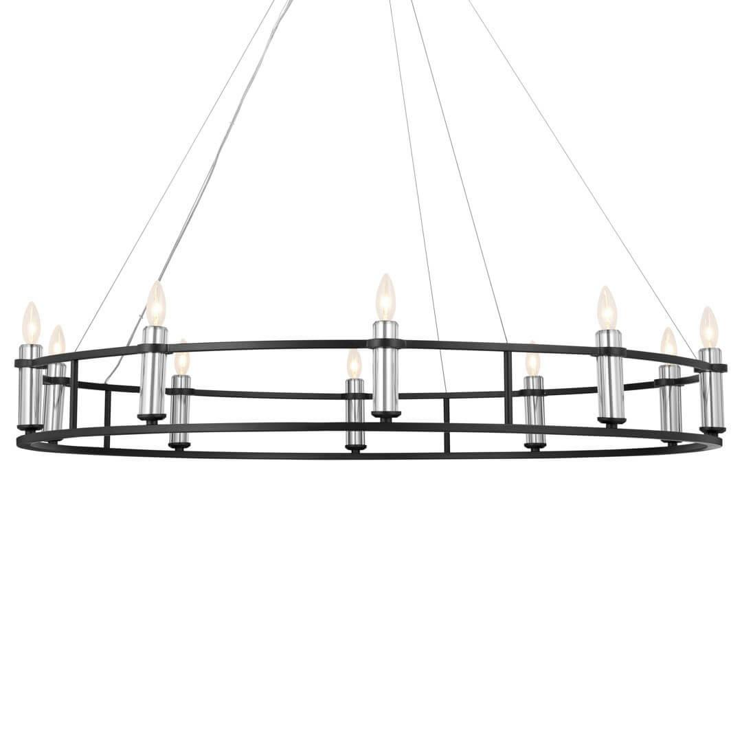 Rosalind 50" 10 Light Chandelier Black on a white background