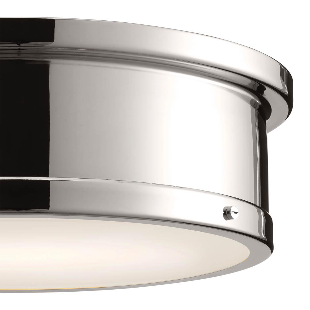 Serca 18" 3 Light Flush Mount Polished Nickel  on a white background