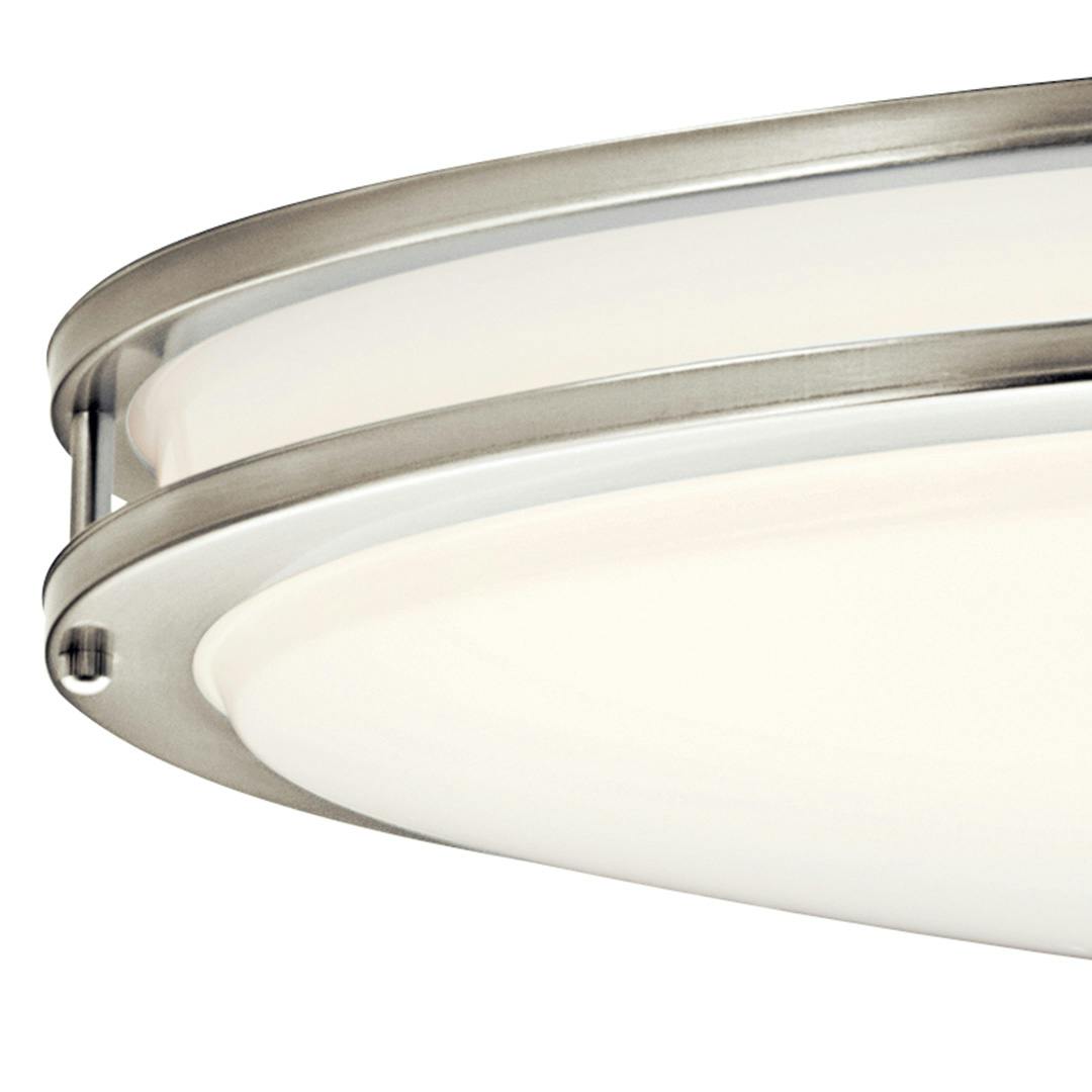 Avon 32.5" LED Oval Flush Mount Nickel on a white background