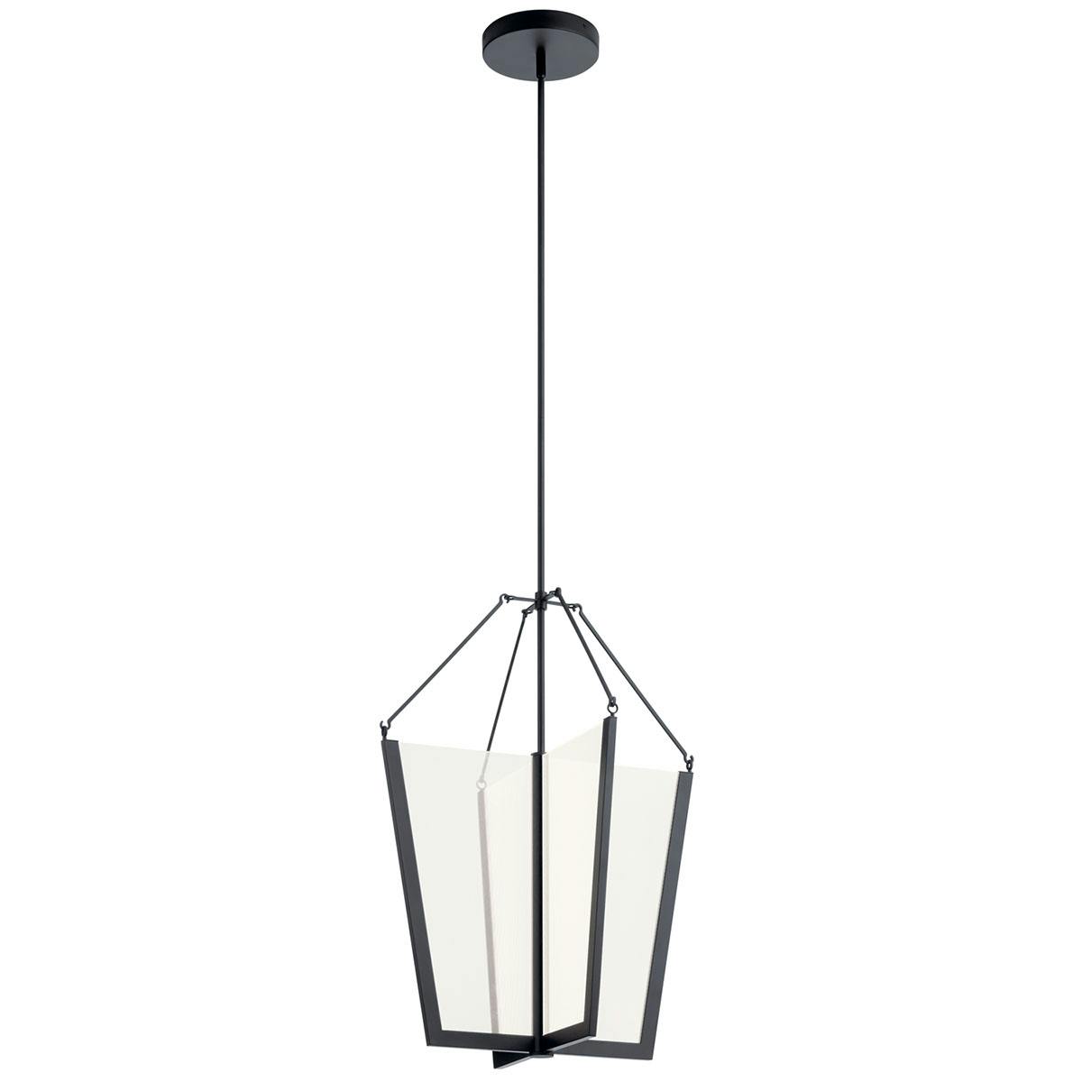 Calters 28.5" LED Foyer Pendant Black on a white background