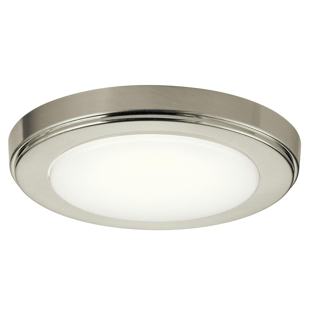 Zeo 3000K LED 7" Round Flush Mount Nickel on a white background