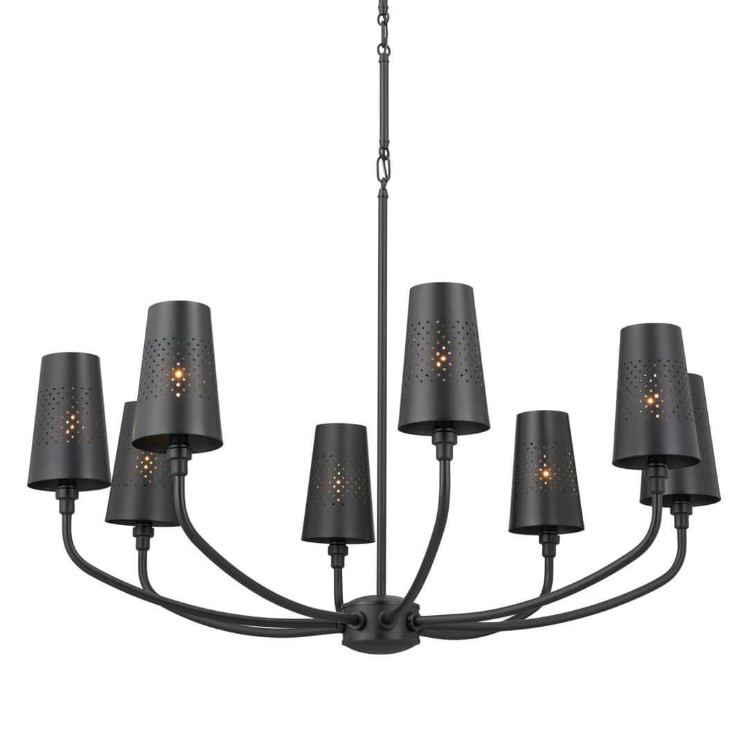 Adeena 36.5" 8 Light Chandelier Black on a white background