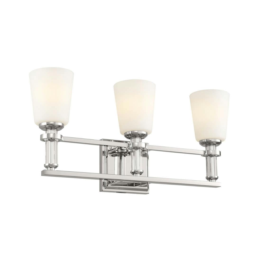 Rosalind 11.5" 3 Light Vanity Light Polished Nickel on a white background