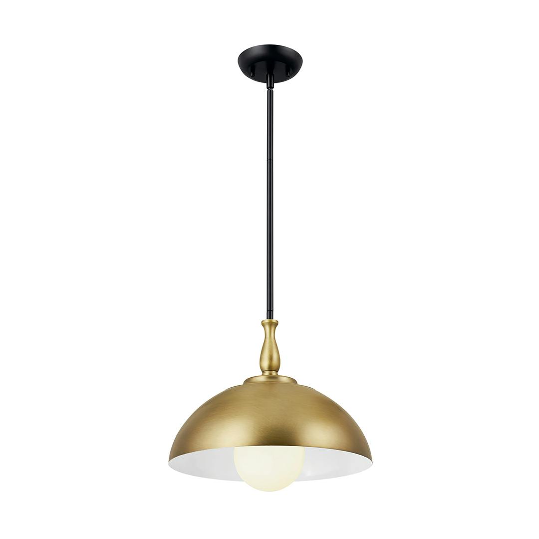 Fira 1 Light Pendant Natural Brass and Black on a white background