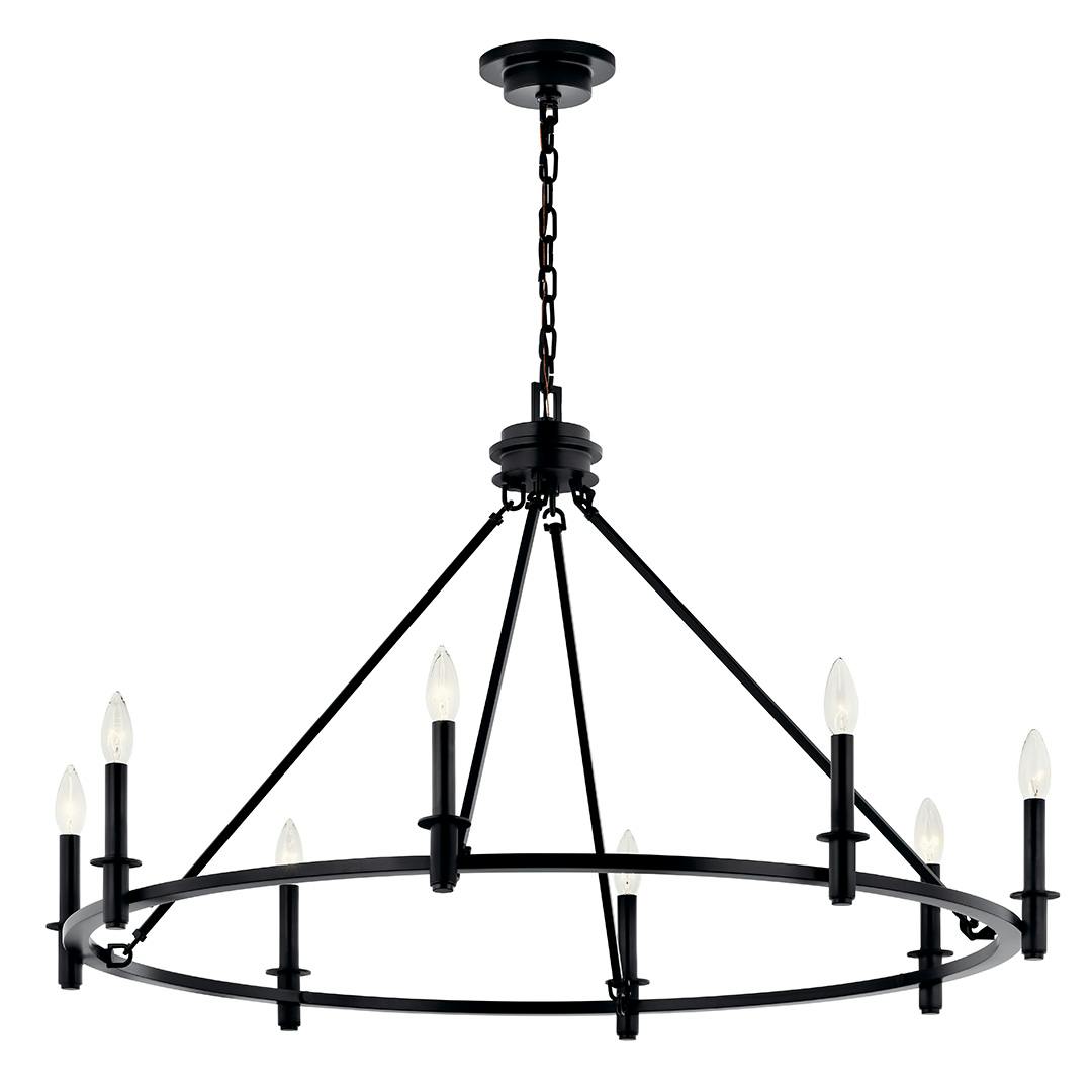 The Carrick 40.75 Inch 8 Light Chandelier in Black on a white background