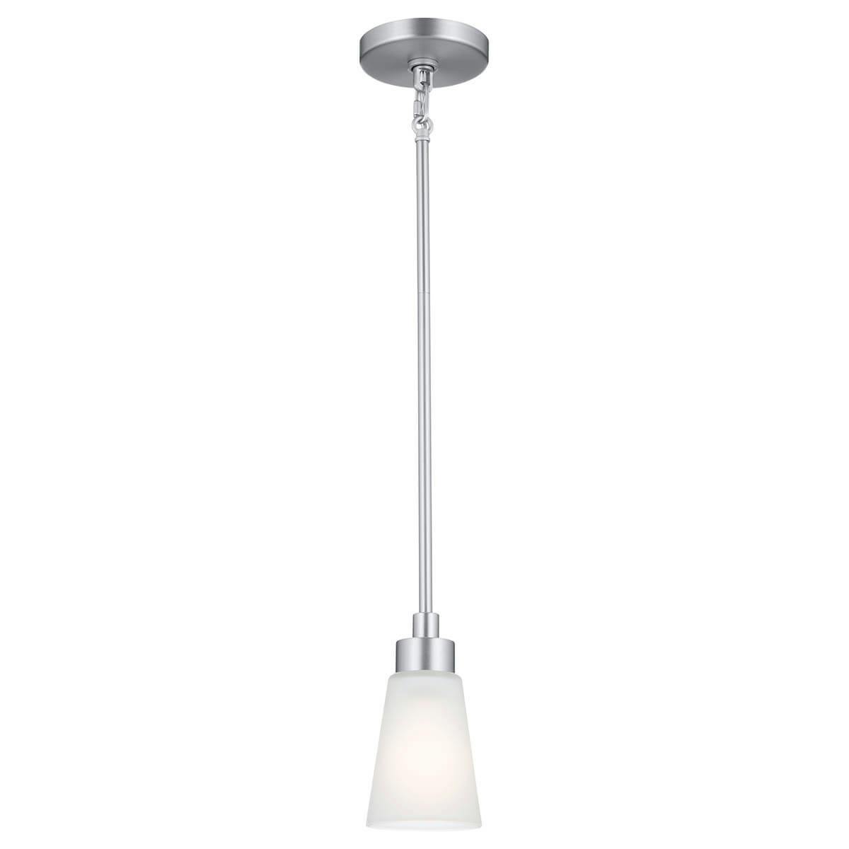 Erma 4.25" Mini Pendant Brushed Nickel on a white background