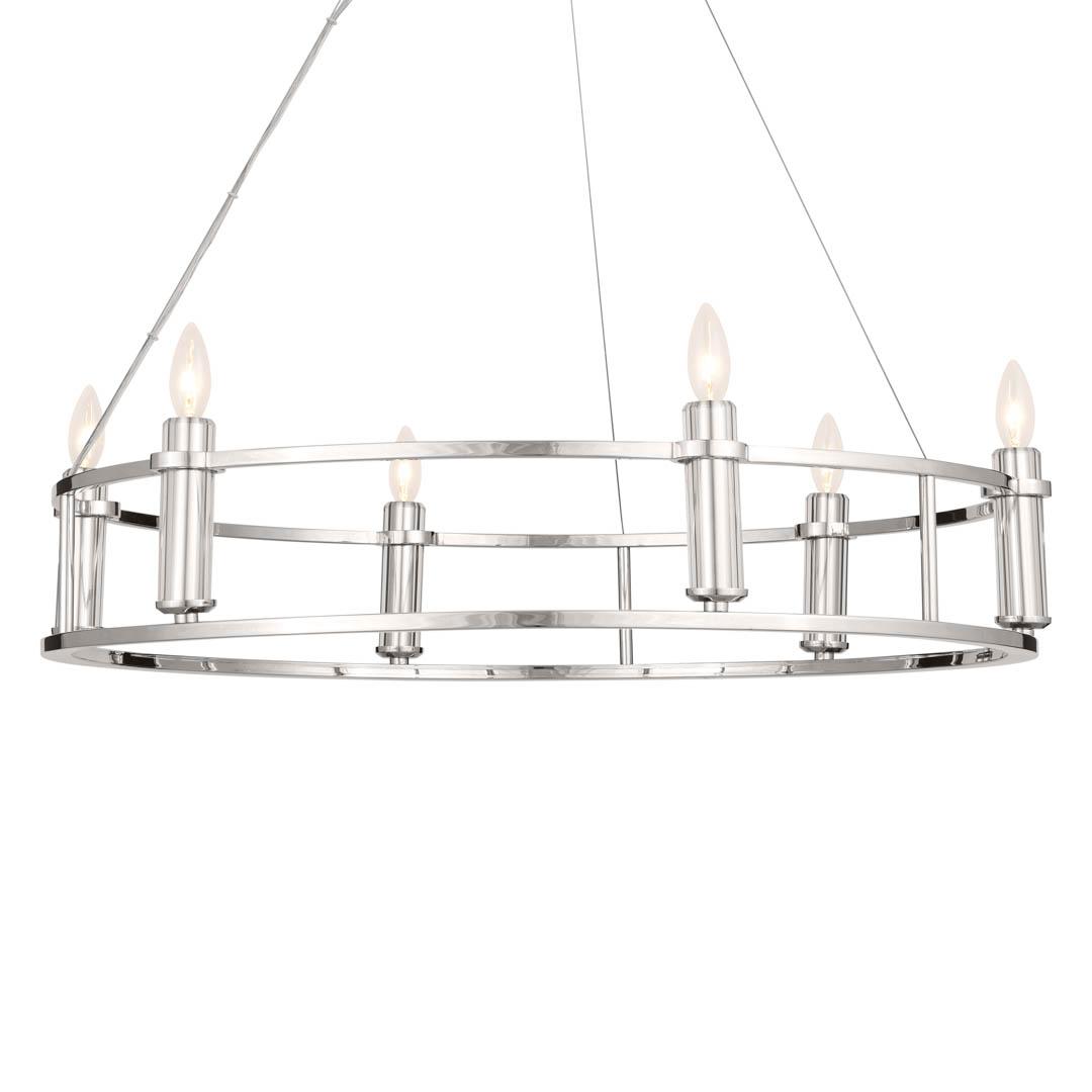 Rosalind 33.25" 6 Light Chandelier Polished Nickel on a white background