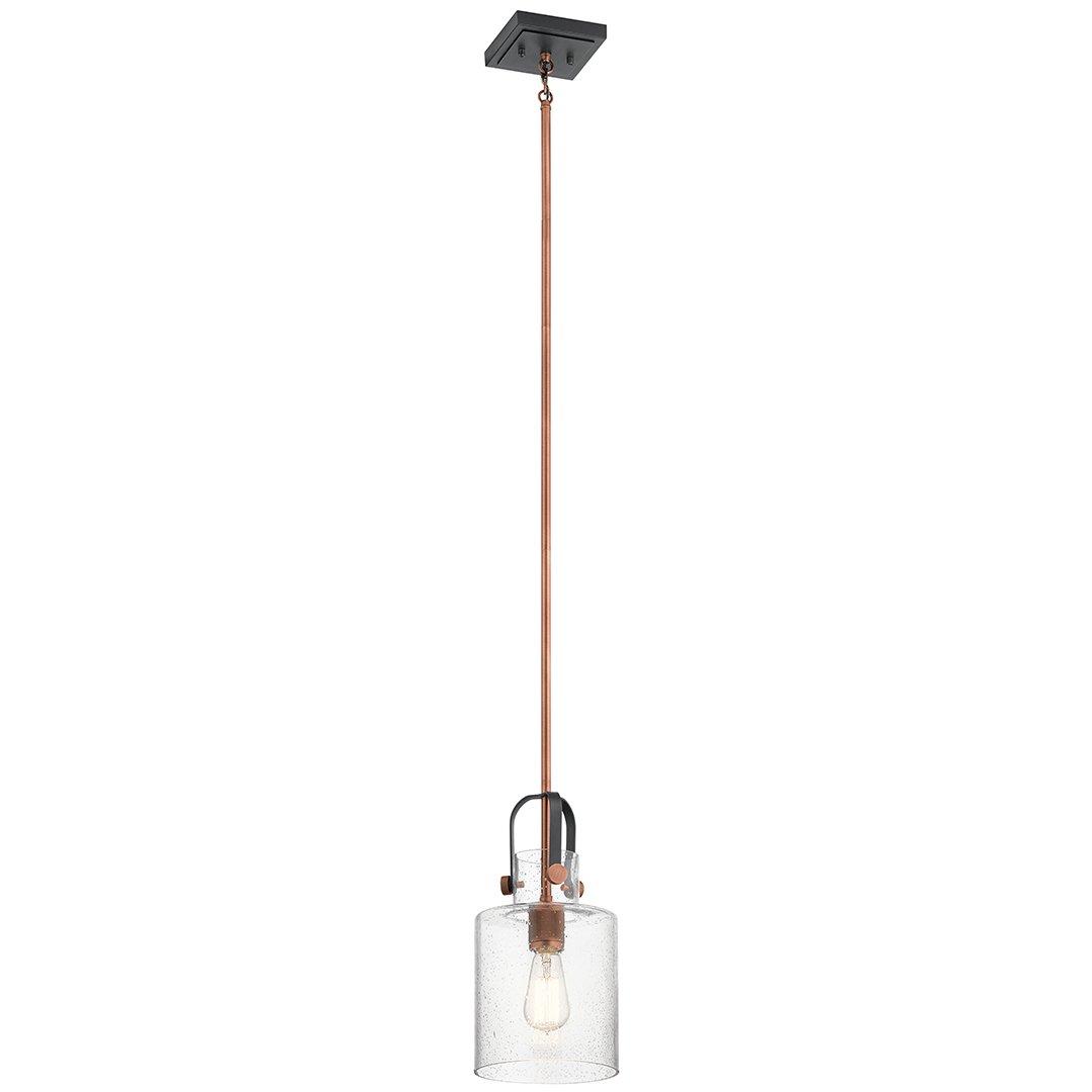 Kitner 1 Light Pendant Black and Copper on a white background