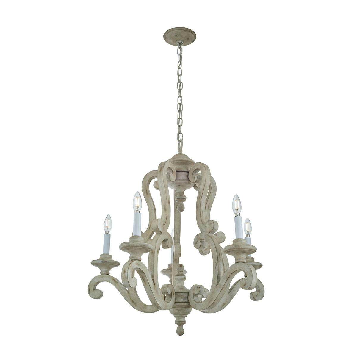 Hayman Bay™ 5 Light Chandelier White on a white background