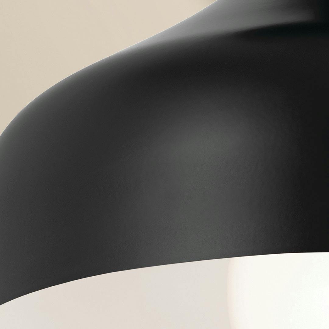 Close up view of the Sisu 7 Inch 1 Light Semi Flush in Black