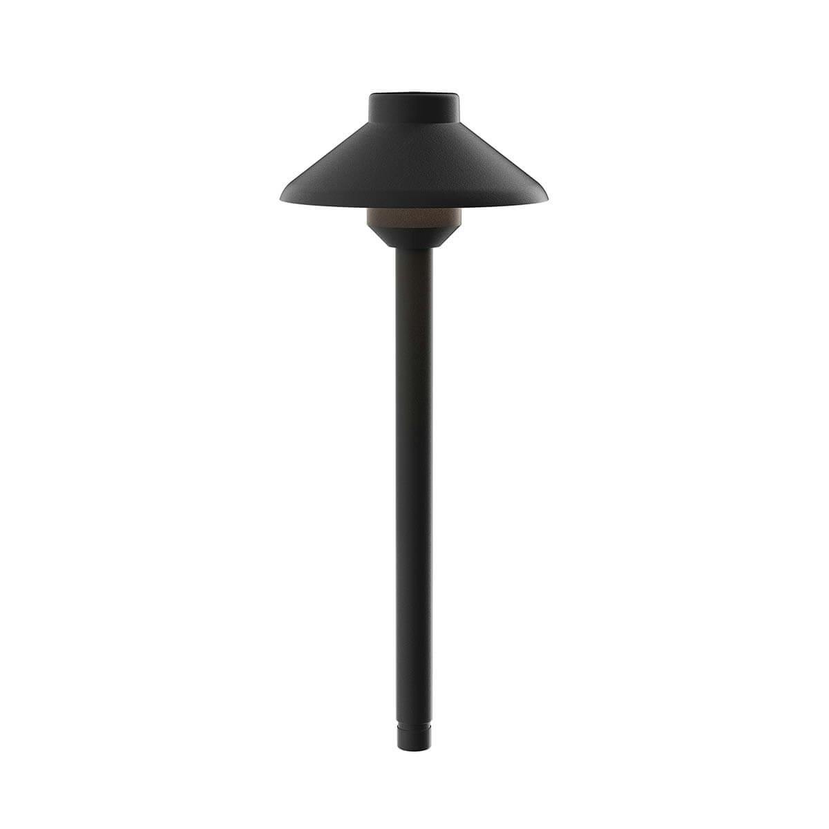 12V LED Short Stepped Dome Path Light Textured Black on a white background